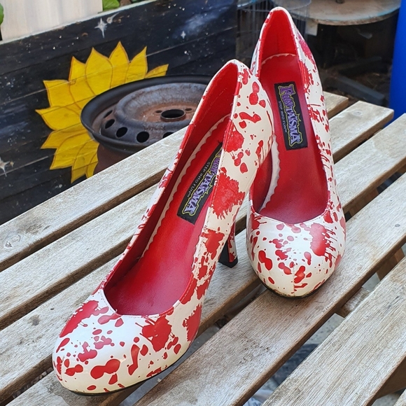 Funtasma Shoes - Funky Blood Splatter Heels size UK6/AU8